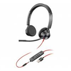 DIADEMA HP POLY 8X221AA BLACKWIRE 3325 / ALAMBRICA USB -A CON MICROFONO SALIDA 3,5MM CANCELACION DE RUIDO CONLOR NEGRO CON NARAN