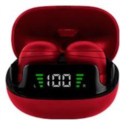 AUDIFONOS MINI INALAMBRICOS BLUETOOTH TWS PERFECT CHOICE TINY BEATZ - ROJO