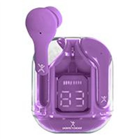 AUDIFONOS INALAMBRICOS BLUETOOTH TWS CON DISPLAY PERFECT CHOICE CLEARBEAT - MORADO