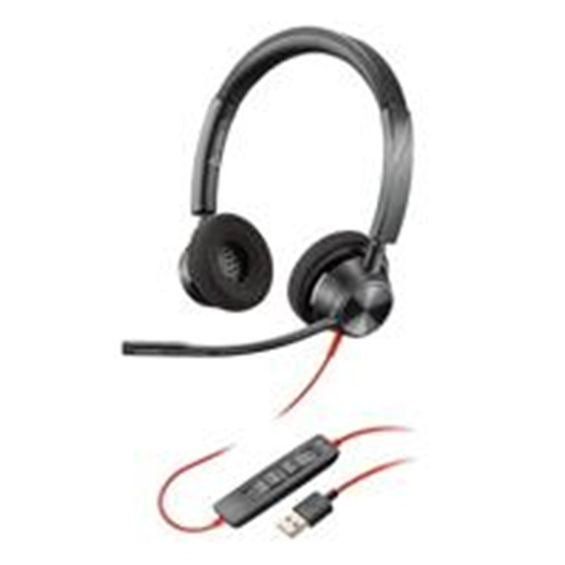 DIADEMA HP POLY 8X220AA BLACKWIRE C3320/ ALAMBRICA BINAURAL USB-A CON CANCELACION DE RUIDO Y MICROFONO CONTROL EN EL CABLE COLOR
