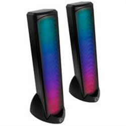 BOCINAS INALAMBRICAS BLUETOOTH LUZ RGB CONECTOR USB SONIDO ESTEREO 2.0 VORTRED BY PERFECT CHOICE AURA - NEGRO