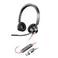 DIADEMA HP POLY 8X215AA BLACKWIRE C3310/ ALAMBRICA MONOAURAL USB-A USB-C REDUCCION DE RUIDO CON MICROFONO CONTROL EN EL CABLE CO