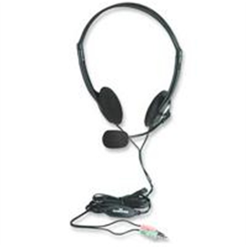 AUDIFONO DIADEMA,MANHATTAN,164429, C/MICROFONO ESTANDAR PLASTICO