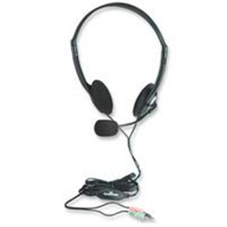 AUDIFONO DIADEMA,MANHATTAN,164429, C/MICROFONO ESTANDAR PLASTICO