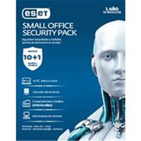 ESET SMALL OFFICE SECURITY, 10 LICENCIAS PCS 1 LICENCIA PARA SERVER WINDOWS CONSOLA LOCAL, 1 AÑO DE VIGENCIA CAJA