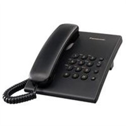 TELEFONO PANASONIC KX-TS500MEB ALAMBRICO BASICO UNILINEA SIN MEMORIAS CONTROL DE VOLUMEN 4 NIVELES REMARCACION ULTIMO NUMERO NEG