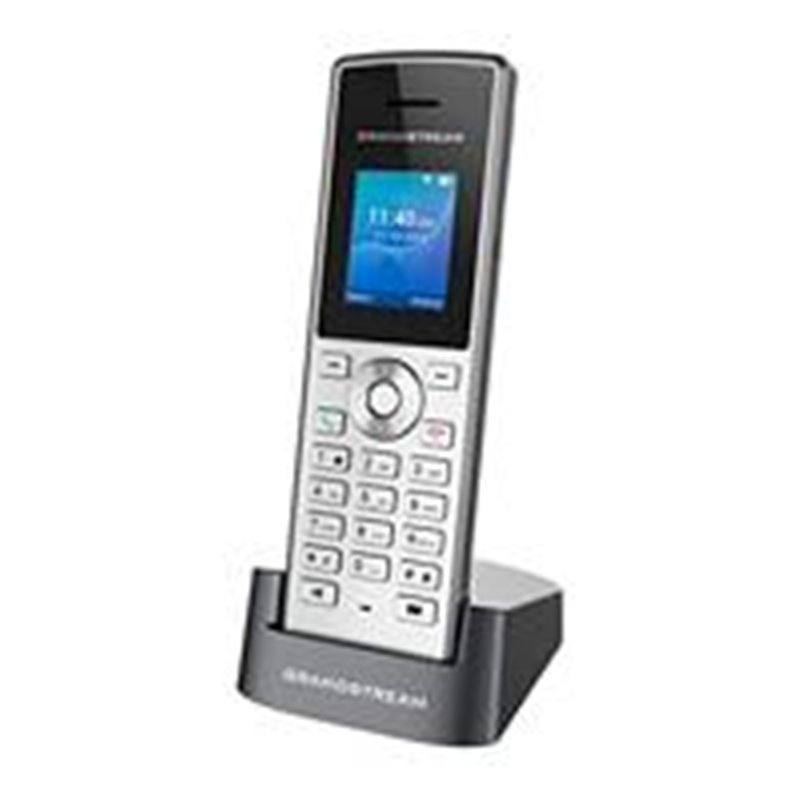 TELEFONO IP WIFI GRANDSTREAM WP810/2 CUENTAS SIP 2 LINEAS PANTALLA A COLOR BOTON PUSH TO TALK CONECTOR MICRO USB 3.5 MM PLATA