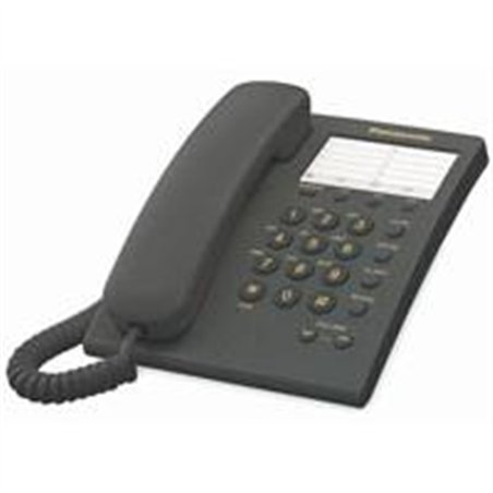 TELEFONO PANASONIC KX-TS550MEB ALAMBRICO BASICO UNILINEA CON MARCADOR RAPIDO DE 10 NUMEROS CONTROL DE VOLUMEN DE 4 NIVELES NEGRO