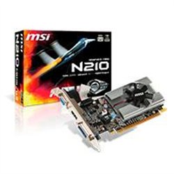 TARJETA DE VIDEO MSI NVIDIA N210/PCIE X16 2.0/1GB DDR3/HDMI/VGA/DVI/1X VENTILADOR/BAJO PERFIL/GAMA BASICA