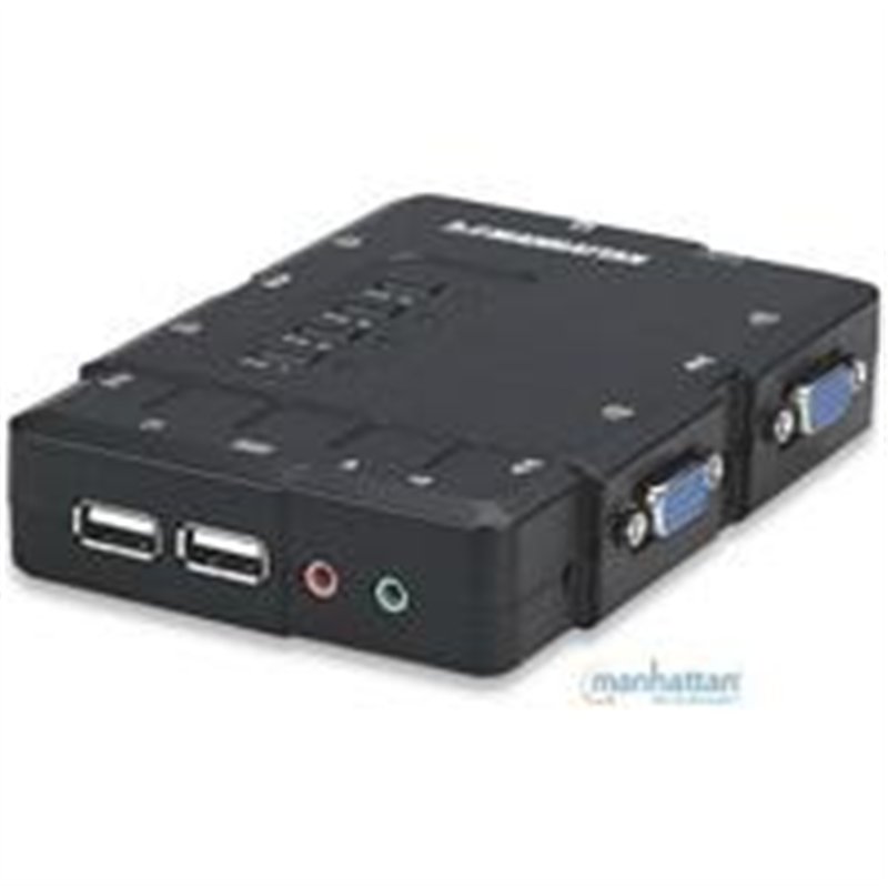 SWITCH KVM,MANHATTAN,151269, DESKTOP USB 41 CON CABLESAUDIO